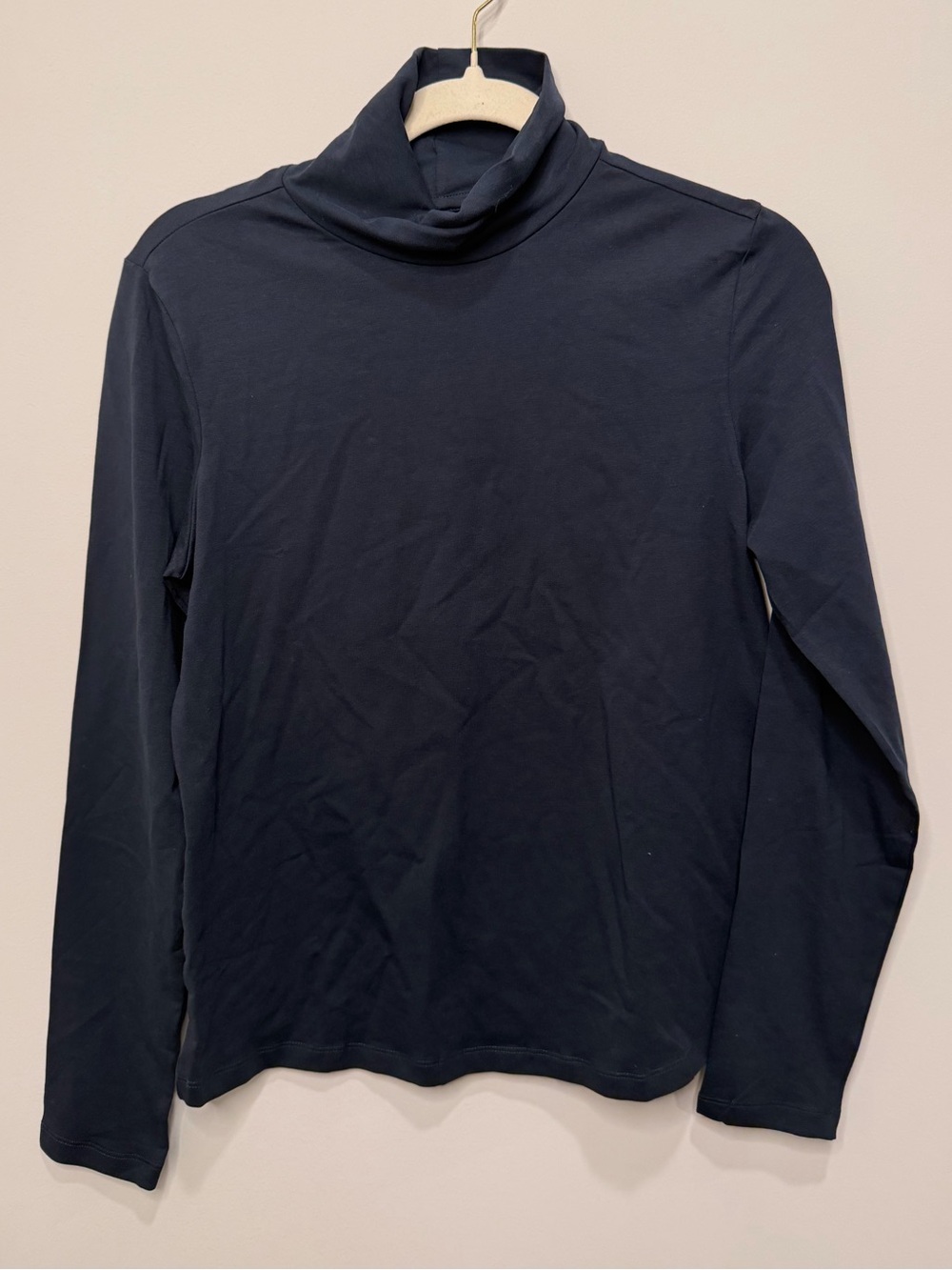 PACT Navy Blue Organic Cotton Turtleneck Long Sleeve Top Womens Size Medium